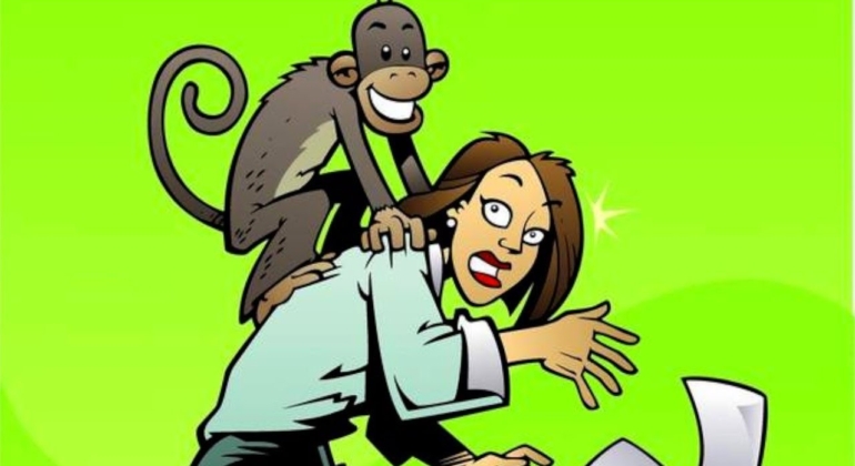 Monkey on a manager's shoulders
